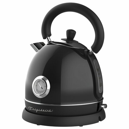 FRIGIDAIRE 1.79-Quart 1,500-Watt Retro Porcelain Electric Water Kettle with Thermometer (Black) EKET125-BLACK